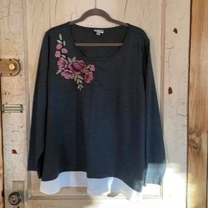 Avenue 22/24 layered long sleeve shirt rose